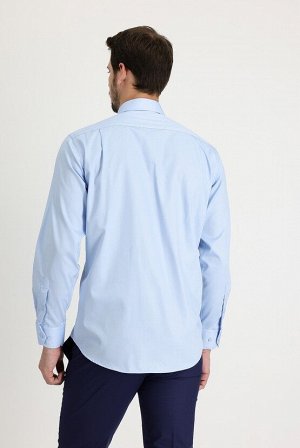 Бледно-голубая классическая рубашка с длинным рукавом Non Iron