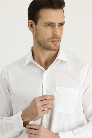 Белая классическая рубашка с длинным рукавом без железа