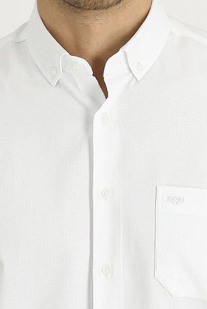 Белая оксфордская рубашка стандартного кроя с длинным рукавом