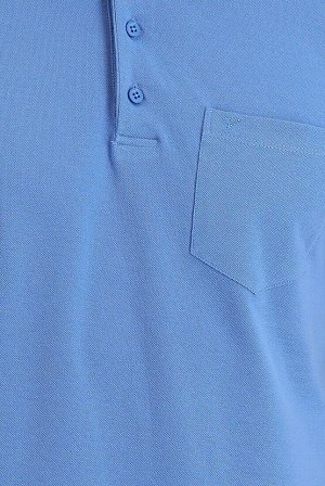 Авиатор Синяя футболка с воротником поло и вышивкой стандартного кроя