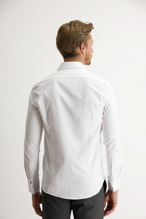 Белая классическая рубашка узкого кроя с манжетами и длинным рукавом