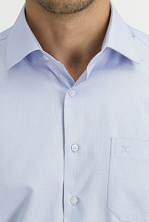 Небесно-голубая классическая рубашка с длинным рукавом и узором