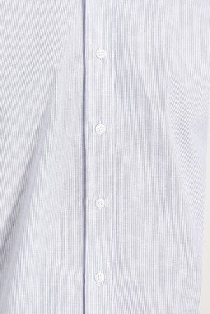 Средняя темно-синяя рубашка в полоску с длинным рукавом стандартного кроя