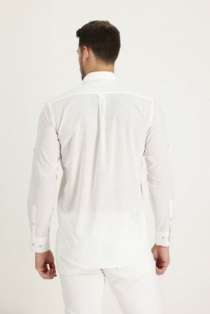 Белая рубашка свободного кроя с длинным рукавом с эффектом льна Off White