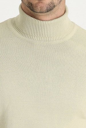 Темно-бежевая водолазка Приталенный вязаный свитер с узором