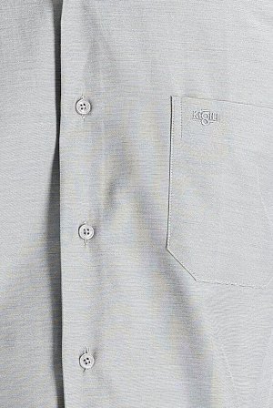 Средняя серая классическая рубашка с длинным рукавом и рисунком