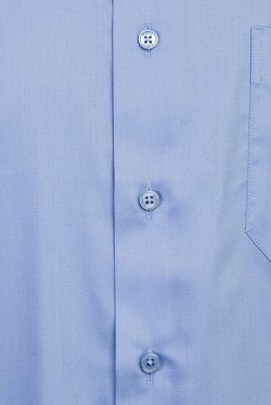 Голубая классическая рубашка с длинным рукавом без железа