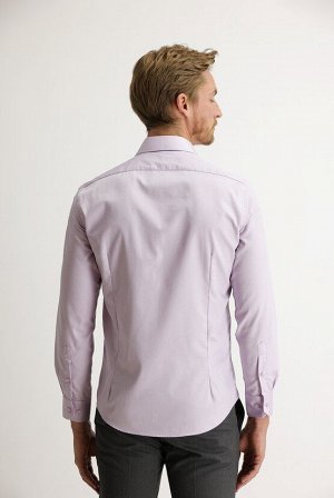 Сиреневая рубашка с длинным рукавом Slim Fit Non Iron