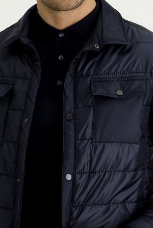 Kiğılı Темно-синее приталенное стеганое спортивное пальто