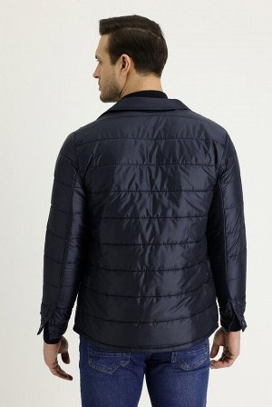 Kiğılı Темно-синее приталенное стеганое спортивное пальто