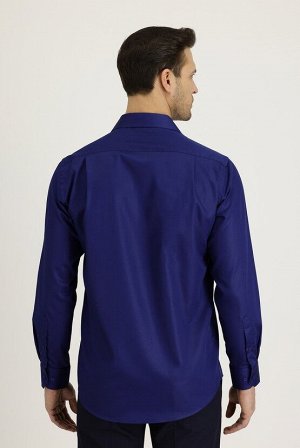 Kiğılı Средняя темно-синяя классическая рубашка с длинным рукавом Non Iron