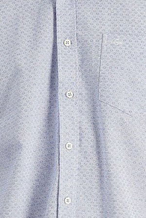 Синяя рубашка Sax с коротким рукавом, стандартный крой, с рисунком