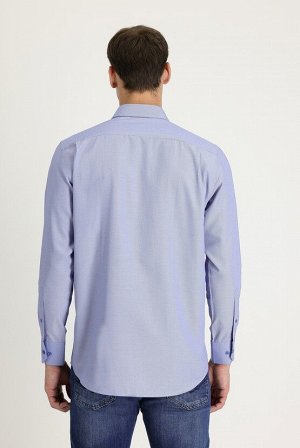 Синяя классическая рубашка с длинным рукавом
