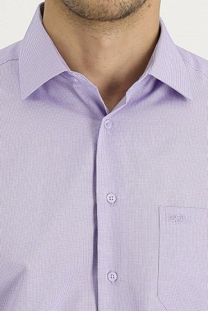 Сиреневая рубашка с длинным рукавом, стандартный крой, с рисунком