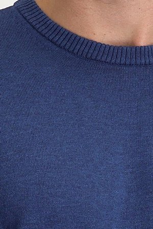 Трикотажный свитер Indigo Melange с круглым вырезом классического кроя