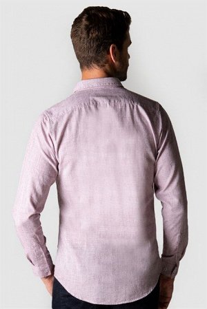tudors Мужская рубашка Slim Fit с длинным рукавом из хлопка Flam с окантовкой воротника