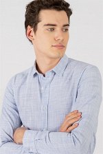 Мужская рубашка Slim Fit с длинным рукавом из хлопка и льна