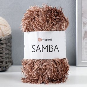 Пряжа "Samba" 100% полиэстер 150м/100гр (199  коричневый)