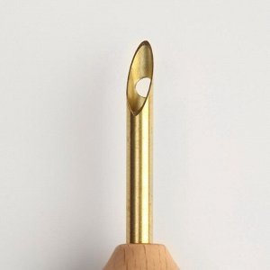 Игла для вышивания, для ковровой техники, d=5 мм, с нитевдевателем, цвет золотой