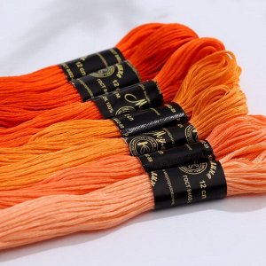 Набор ниток мулине «Цветик-Семицветик», 10 ± 1 м, 7 шт, цвет оранжевый спектр