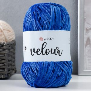 Плюшевая пряжа для вязания спицами, крючком YarnArt, Jeans, Velour, 100% микрополиэстер, 170 м/100 г, (857 василёк)