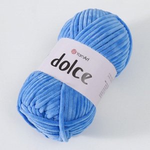 Пряжа "Dolce" 100% микрополиэстер 120м/100гр (777 ярко-голубой)