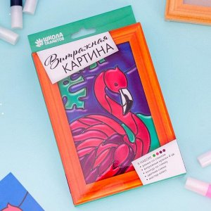 Витражная мини-картина «Фламинго» 10х15 см