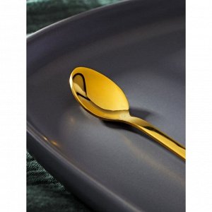 Ложка чайная Magistro «Котик», h=11,5 см, цвет золотой
