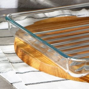 Форма для запекания и выпечки из жаропрочного стекла прямоугольная Доляна, 3 л, 34,5?28,5?4,6 см