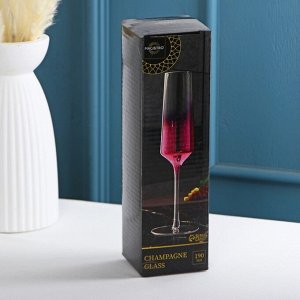Бокал для шампанского Magistro «Мерцание», 190 мл, 7*24,5 см, стекло, розовый