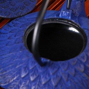 Чайник чугунный Доляна «Южная птица», 800 мл, с ситом, цвет синий