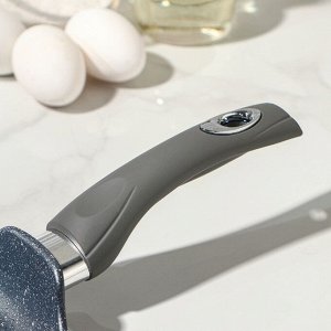Сковорода блинная «Гранит», d=22 см, пластиковая ручка, антипригарное покрытие, цвет серый
