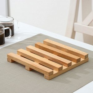 Подставка под горячее Доляна, 14x2 см, дерево