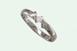 Серебряное кольцо с бриллиантом