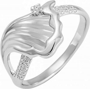 Серебряное кольцо с бриллиантом