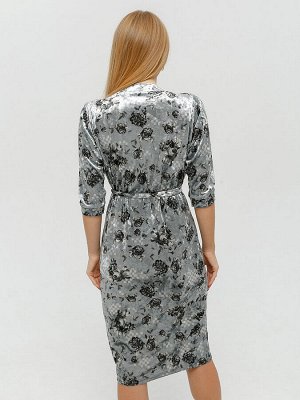 Платье "Вида" 6ВП5299Н-3-9-ц-сч серебро/цв/черный