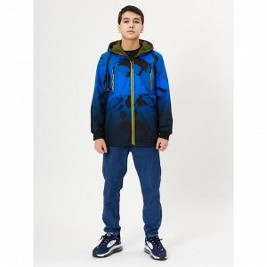 Куртка двусторонняя для мальчика синего цвета, рост 134