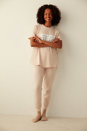 Светло-розовые мягкие пижамные штаны для беременных Penti Mama