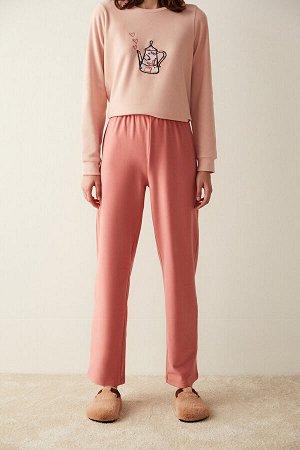Розовые флисовые штаны