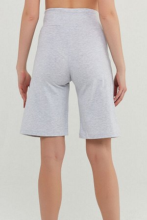 Светло-серые меланжевые длинные шорты Mama для беременных Серые пижамные штаны