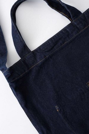 Джинсовая сумка через плечо темного цвета джинсовой ткани