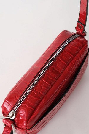 Addax Красная сумка через плечо с крокодиловым узором на ремешке