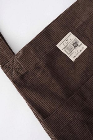 Темно-коричневая большая сумка-тоут со шнурком и карманами