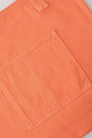 Оранжевая большая сумка через плечо с карманом