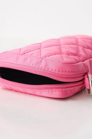 Розовая стеганая сумка для телефона