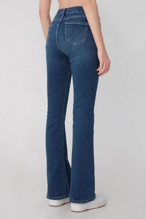 Расклешенные джинсы с высокой талией из денима