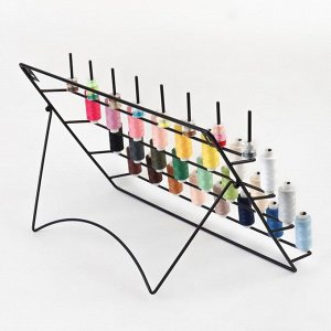 Органайзер-стойка для ниток, настенная/настольная, с подставкой, 40x31 см, чёрный