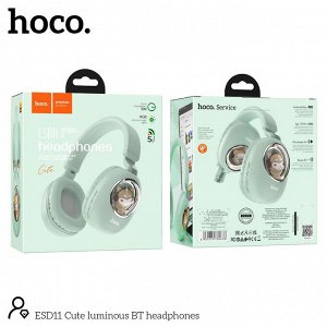 Наушники беспроводные HOCO ESD11 Cute Luminous Мятная Белочка Bluetooth, 300 мАч, TF, AUX