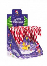 Карамель леденцовая Sweet Ness 30г трость со вкусом клубники  Цена за 1 шт XMAS серия- новогодний подарок в Новый год 2024