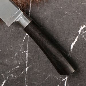 Нож Корд Куруш - Малый, граб черный, сухма, пуговица, гарда олово. НС 420 (13-14 см)